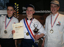 De drie kampioenen van de jeugdvakwedstrijden in 2015