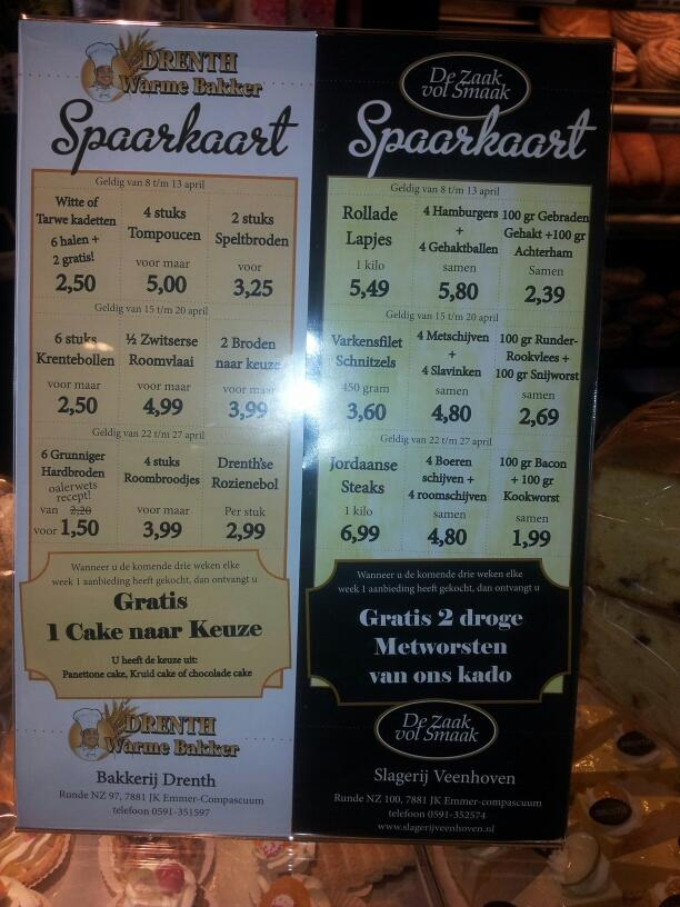 De voor- en achterzijde van de gezamenlijke actiekaart.