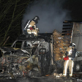 Brand in een vrachtwagen van een bakker veroorzaakte file op de A9.