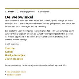 Een voorbeeld van een webwinkel van een bakkerij. Foto: RBM