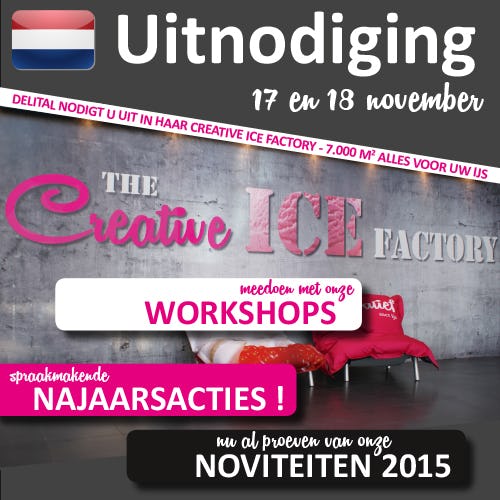 De uitnodiging voor Creative Ice Factory van Delital Gelato Service. Afbeelding: Delital Gelato Service