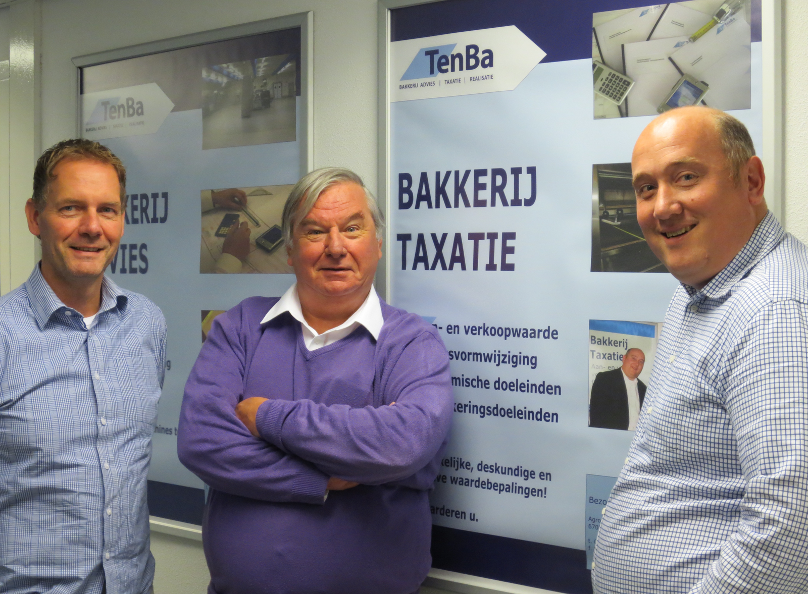 3W Makelaars, Peter Wortman (links) en namens
TenBa Pieter Röling en Peter Verweij (rechts). Foto: PR.
