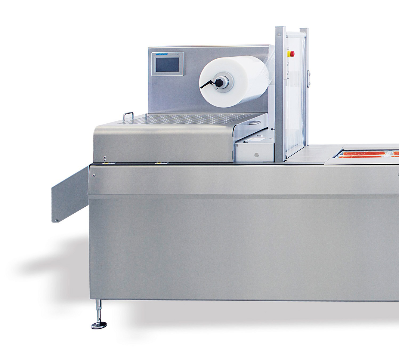 De industriële dieptrekmachine type Optimus. Foto: Variovac