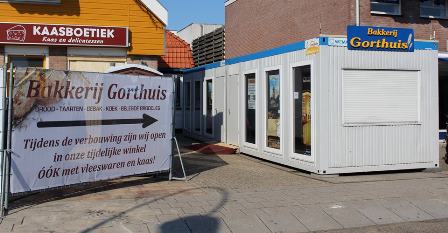 Bakkerij Gorthuis was tijdens de verbouwing ondergebracht in een noodwinkel. Foto: Bakkerij Gorthuis