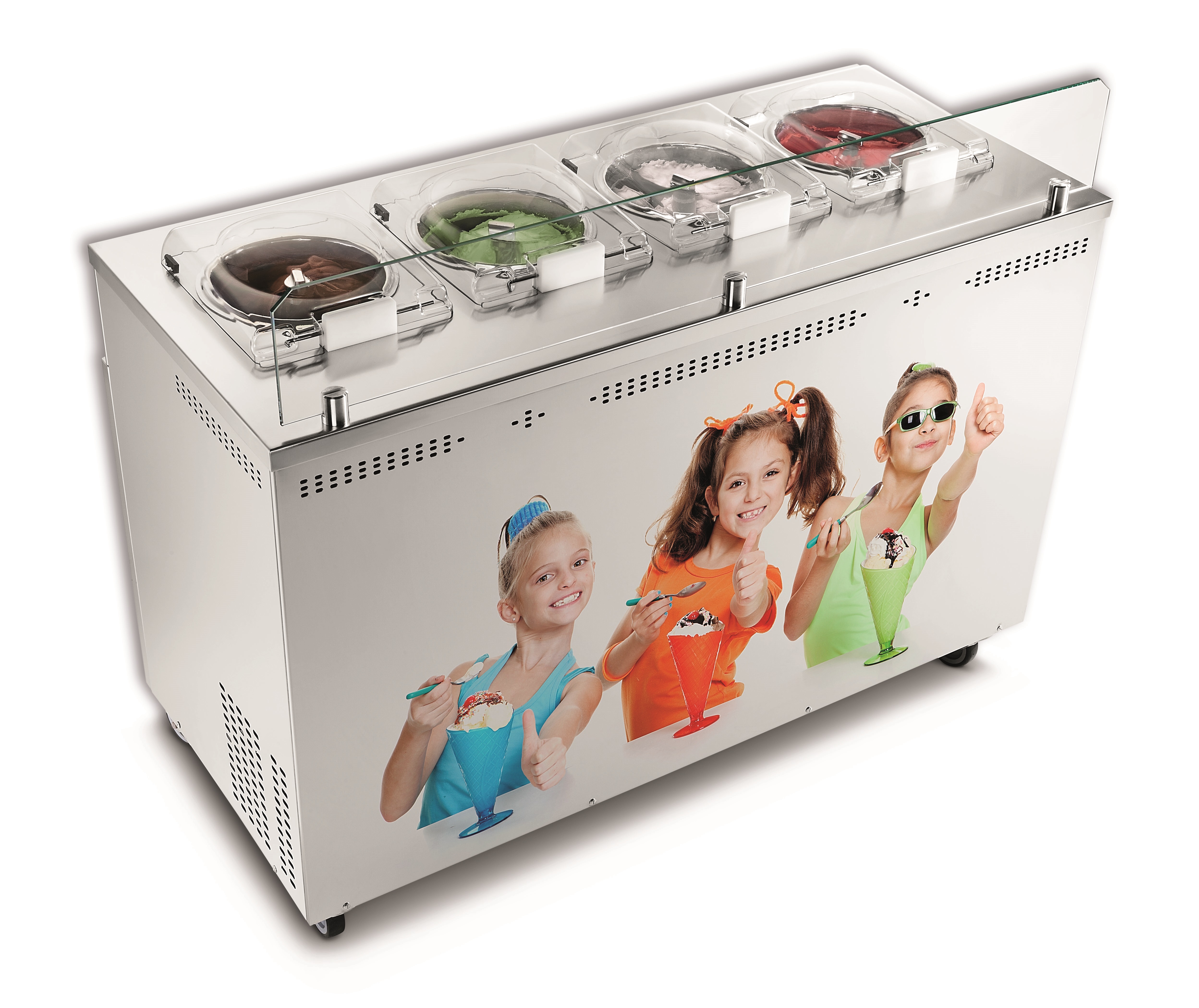 Er zijn vier varianten verkrijgbaar: een tafelmodel met één bereidingspot, een mobiele versie met één, twee of vier bereidingspotten.