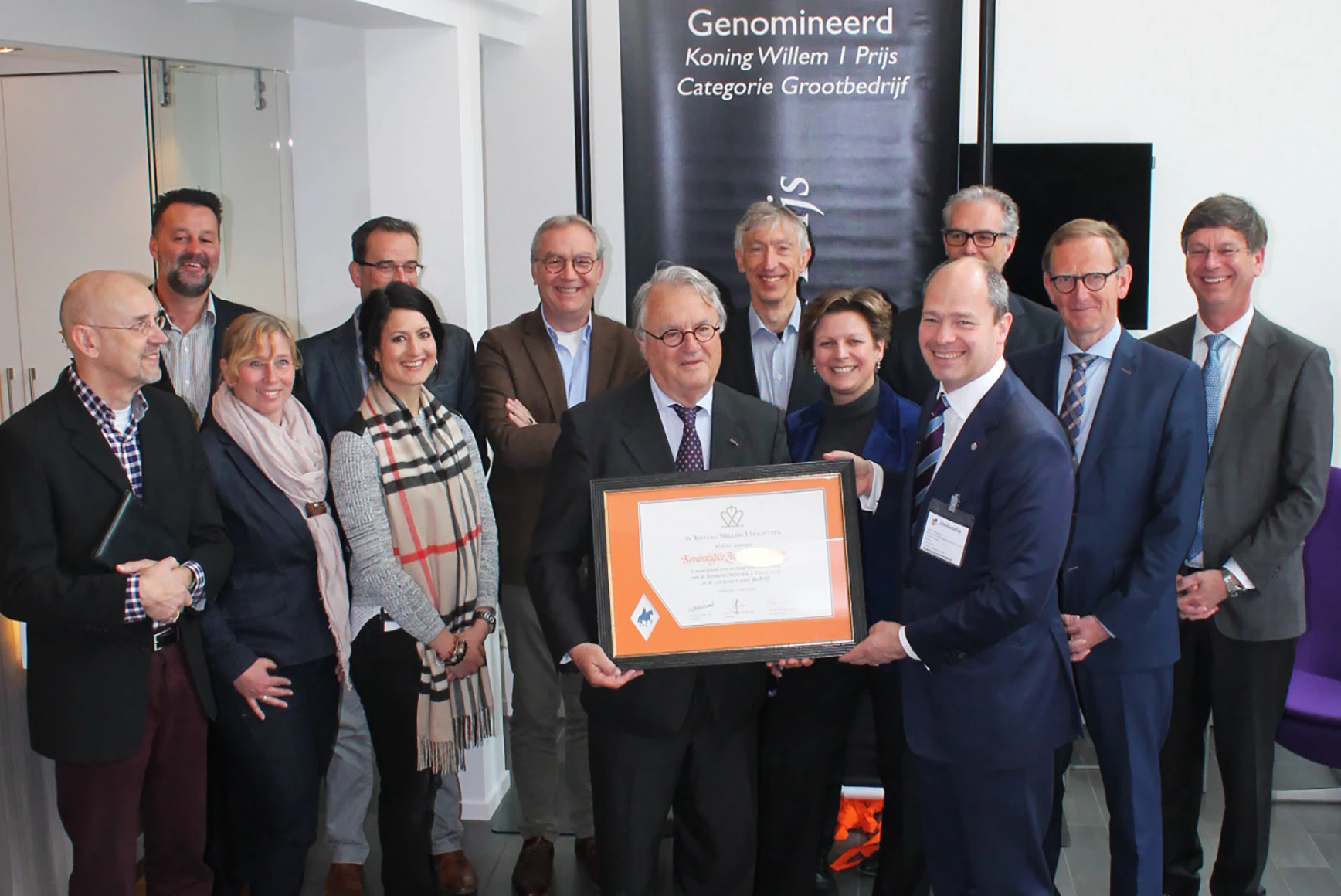 Overhandiging oorkonde nominatie Koning Willem I Prijs 2016