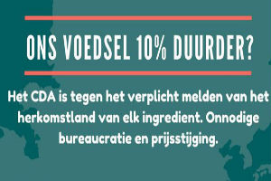 CDA tegen extra regelgeving.