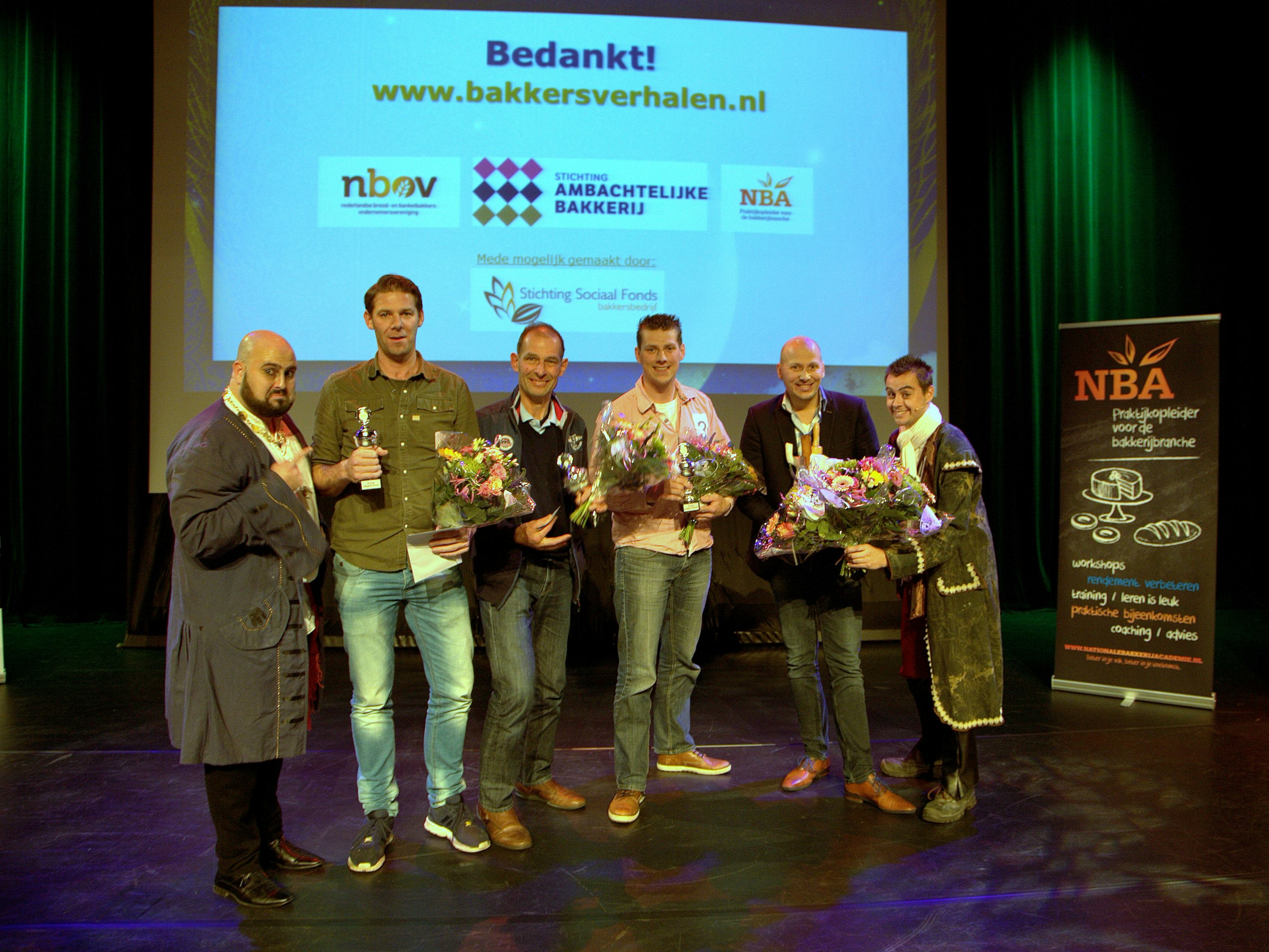 De winnaars op een rij