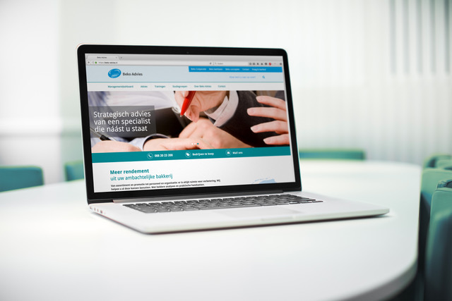 De ‘look and feel’ van de nieuwe site van Beko Advies is aangepast aan de huisstijl van Beko Coöperatie. Foto: Beko Advies