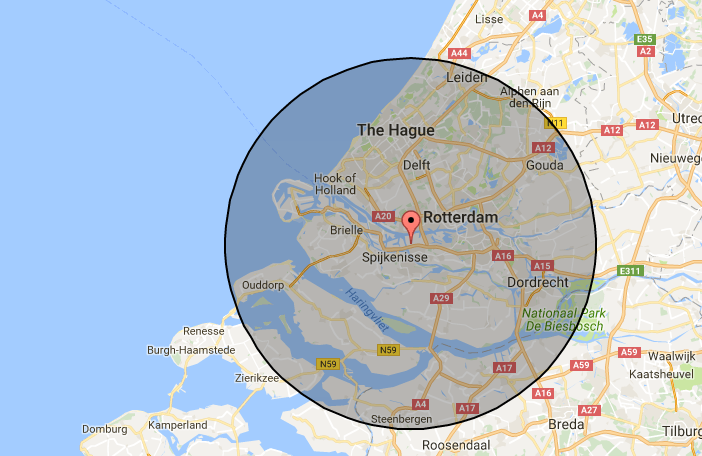 Het is belangrijk om je verkoopgebied in kaart te brengen.
Afbeelding: GoogleMaps