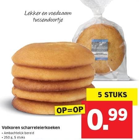 De volkoren scharreleierkoeken van Lidl waren eerder dit jaar in de aanbieding: 5 stuks voor €0,99. Foto: Lidl / Voordeelmuis.nl