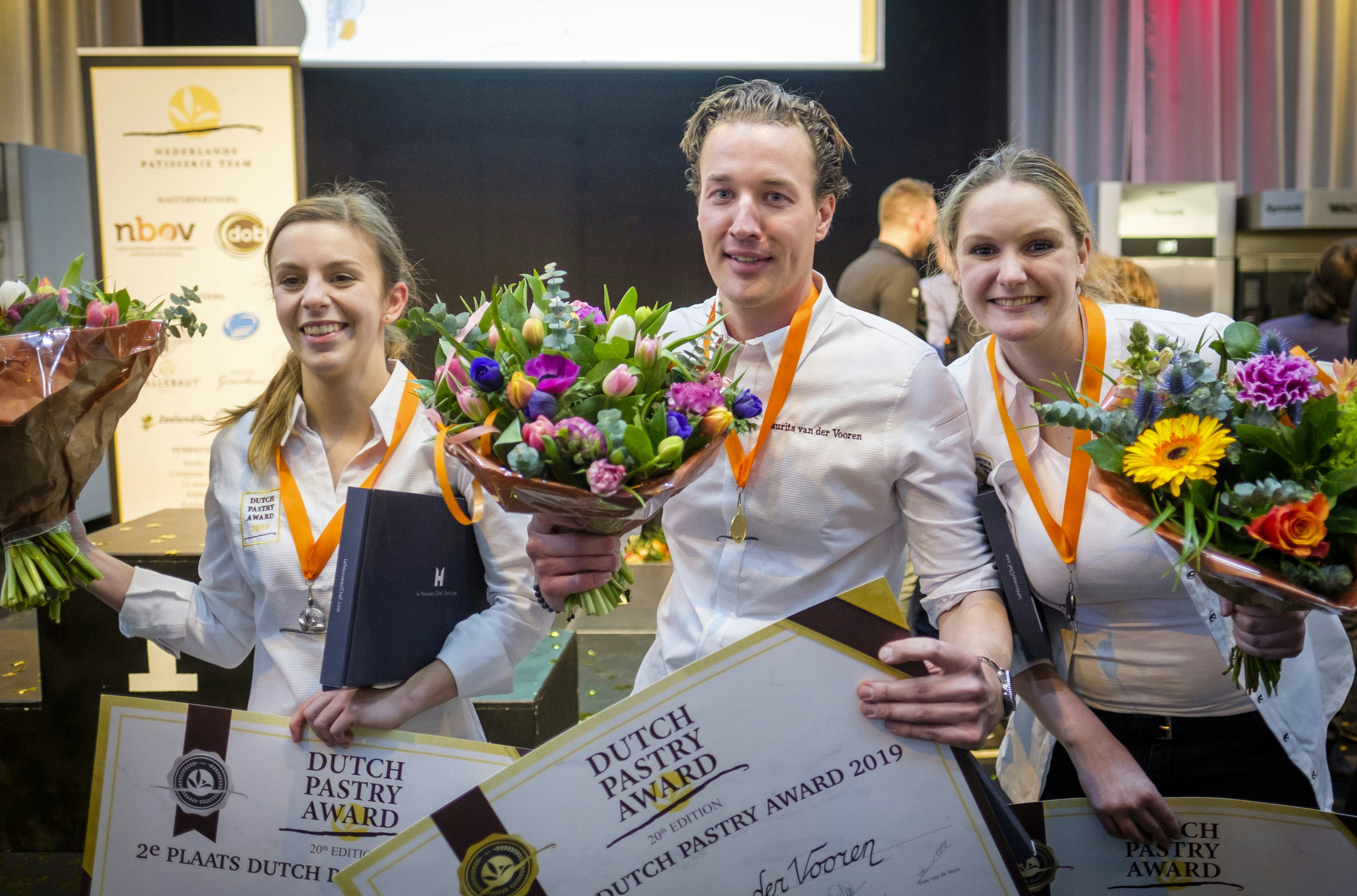Maurits van Vooren won in 2019 de DPA. Hij wordt hier geflankeerd door Kiki Kiki Suijkerbuijk (r) en Ymke Buelens (2e).
Foto: Roel Dijkstra / Joep van der Pal