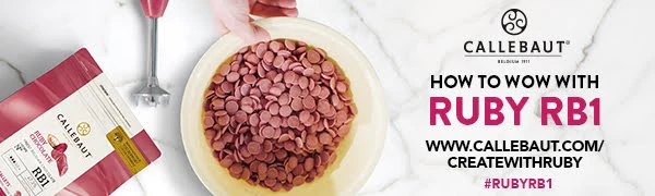 Ruby chocolate van Callebaut.