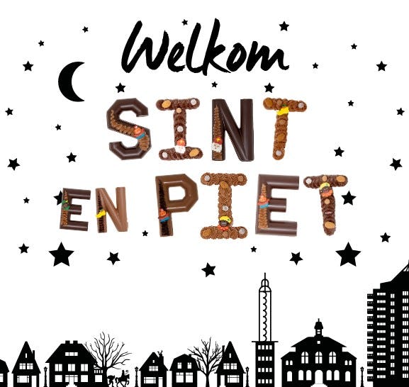 Banketbakkerij Maassen heeft versiering laten maken met Apeldoornse huizen.