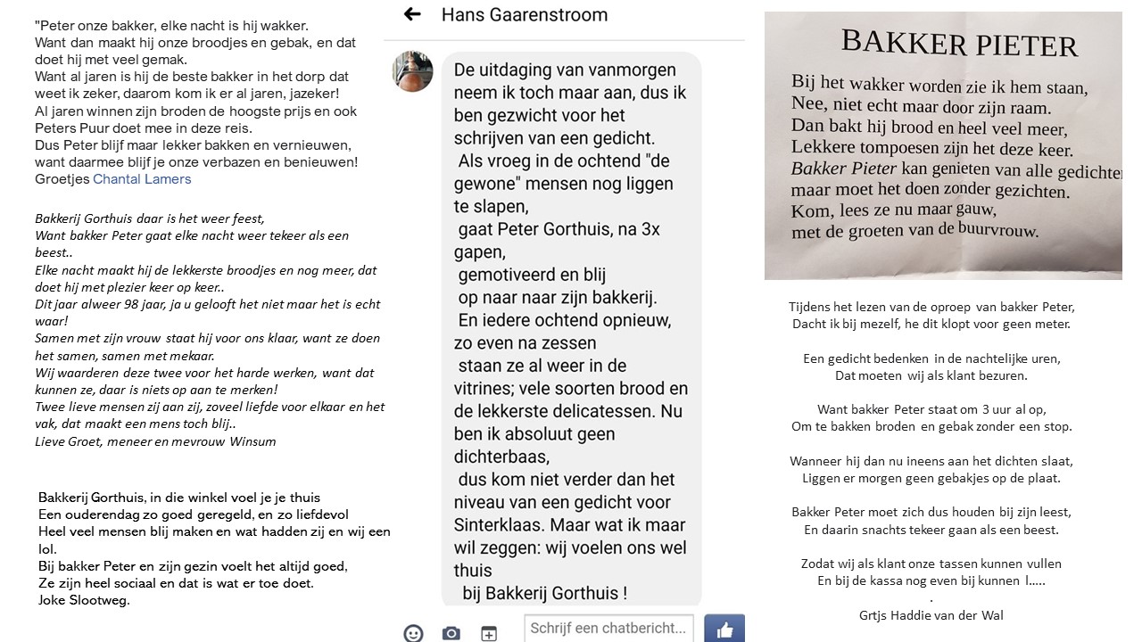 Gedichtendag bij Bakkerij Gorthuis