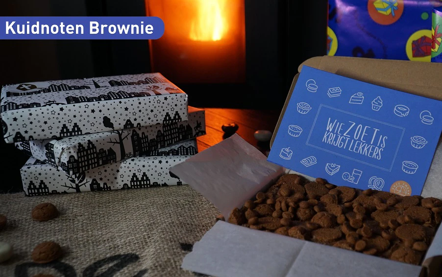 Sweetbox met een kruidnoten-brownie.