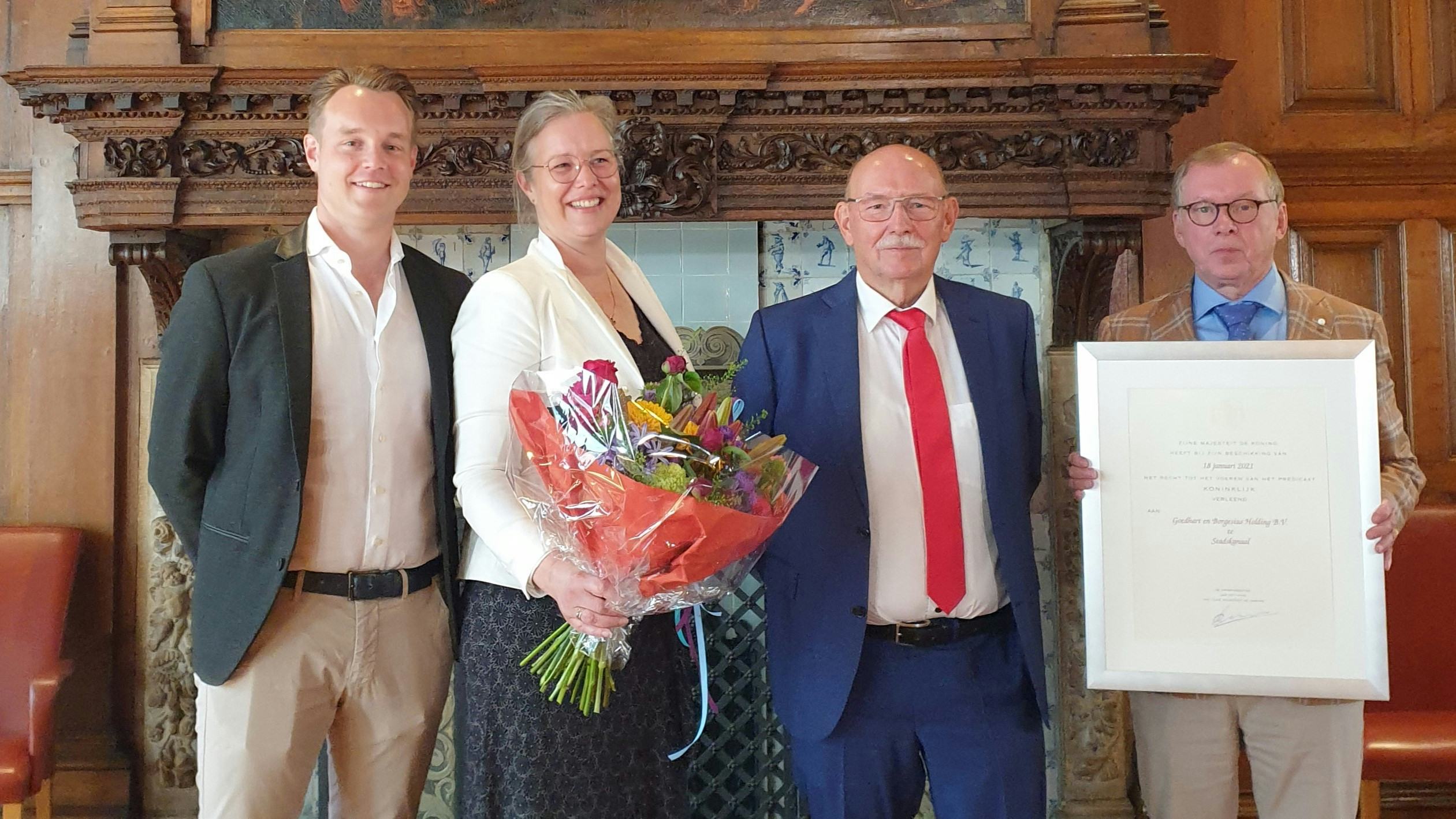 De familie Borgesius hield afgelopen weekeinde een festival voor medewerkers, hun gezinnen en intimi uit de sector. ‘Deze vier kunnen een feestje organiseren’, zegt Vicky Littlejohn:  Ton, Janet, Jan en Frits Borgesius (vlnr).Foto's: Borgesius