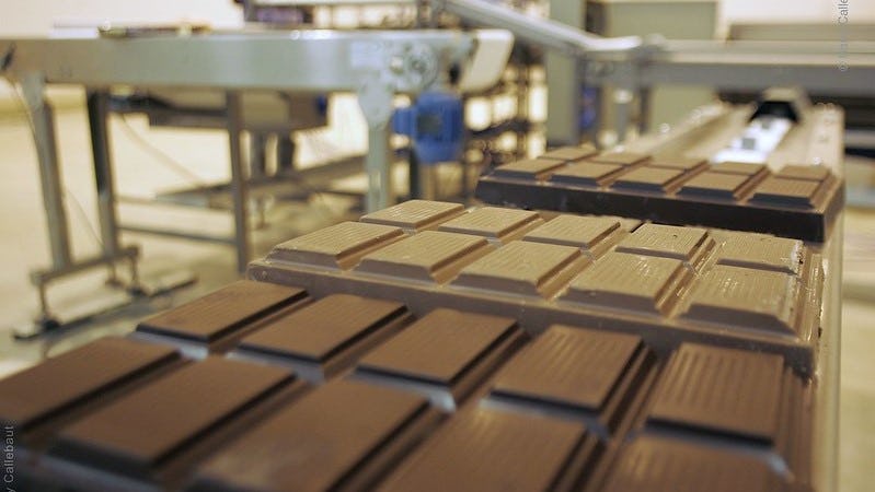 Chocoladeproductie in de fabriek van Barry Callebaut.
Foto: Barry Callebaut