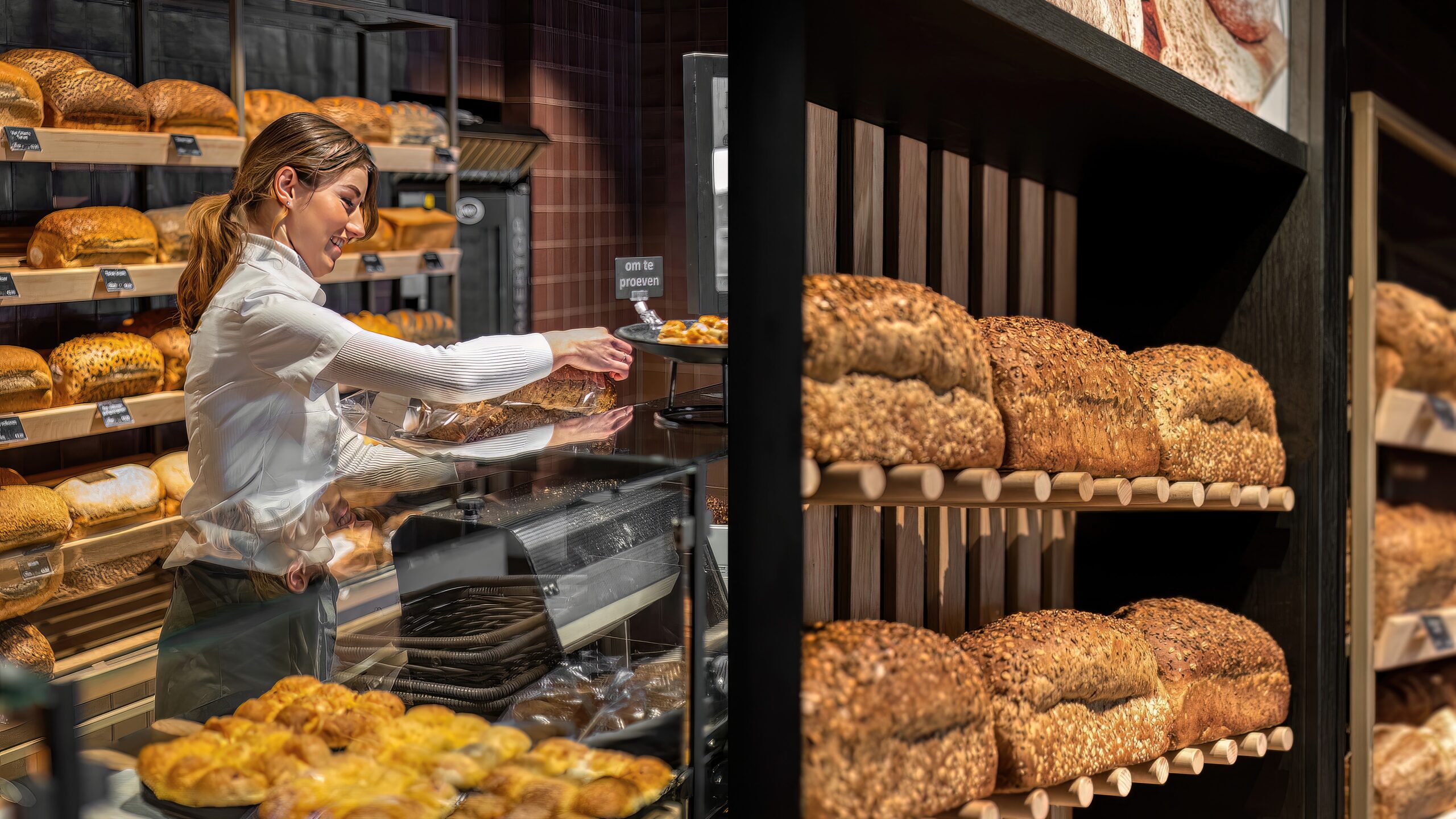 Iets minder consumenten houden de omzet van de ambachtelijke bakkerszaken op peil als gevolg van (flink) hogere verkoopprijzen.
(Archieffoto Bakkerswereld ter illustratie , gemaakt bij Van Otten in Enter)