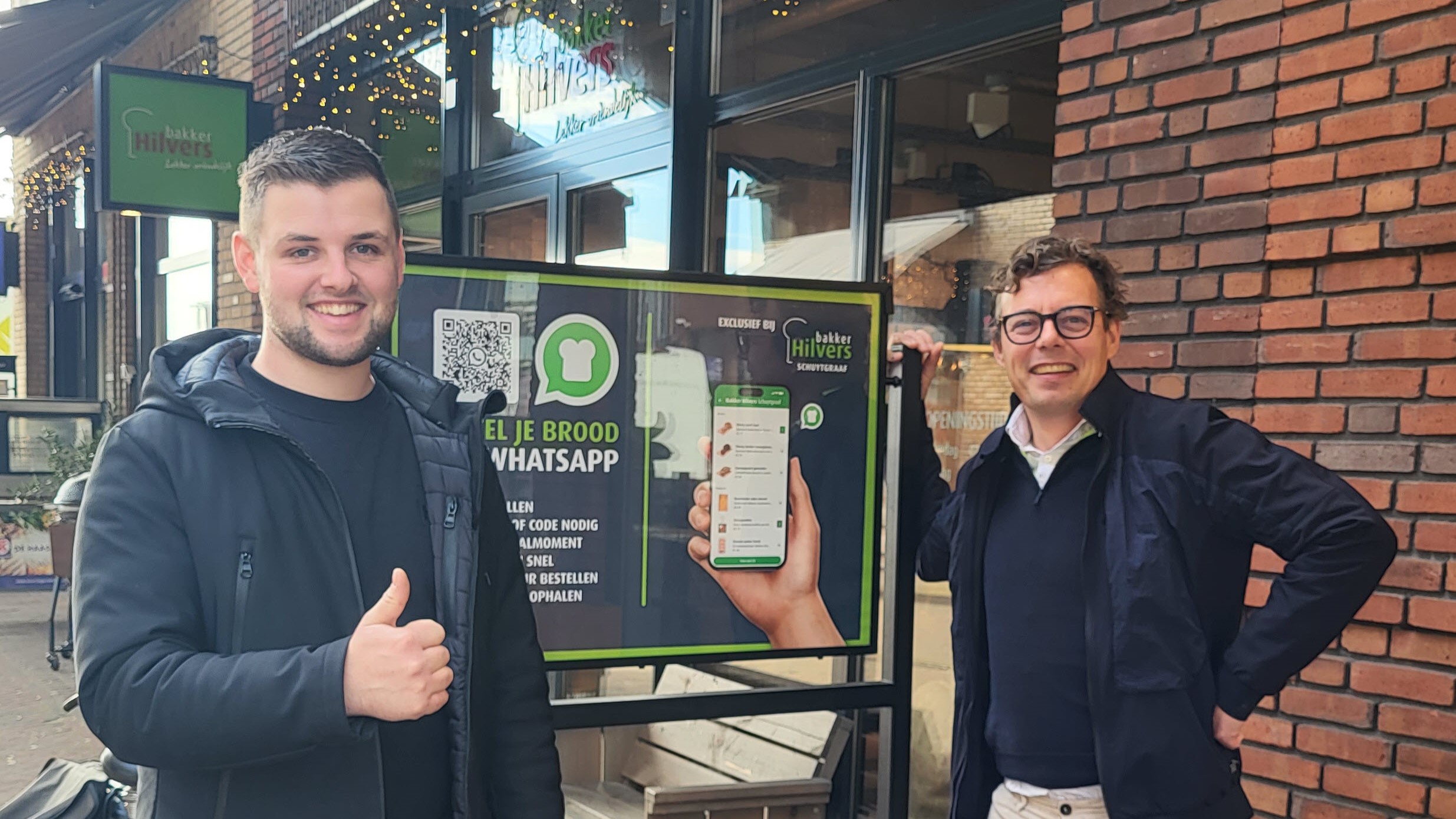 Bakker Wouter Hilvers en Ruvenss Wilches van OrderLemon vertellen over hun ervaringen met de betaalapp. Foto: OrderLemon