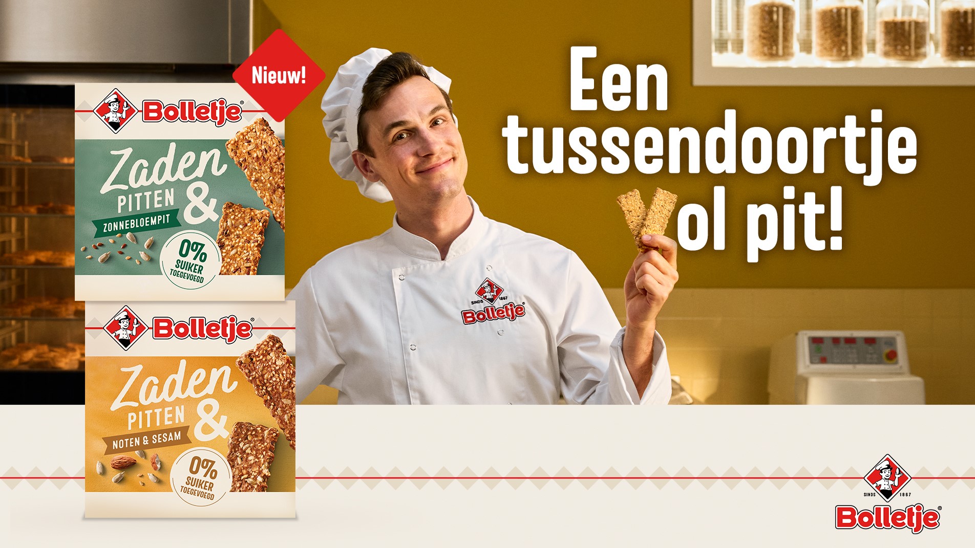 De frisse marketing-bakker Daan wordt door Bolletje ingezet bij de marketing. Foto: Bolletje
