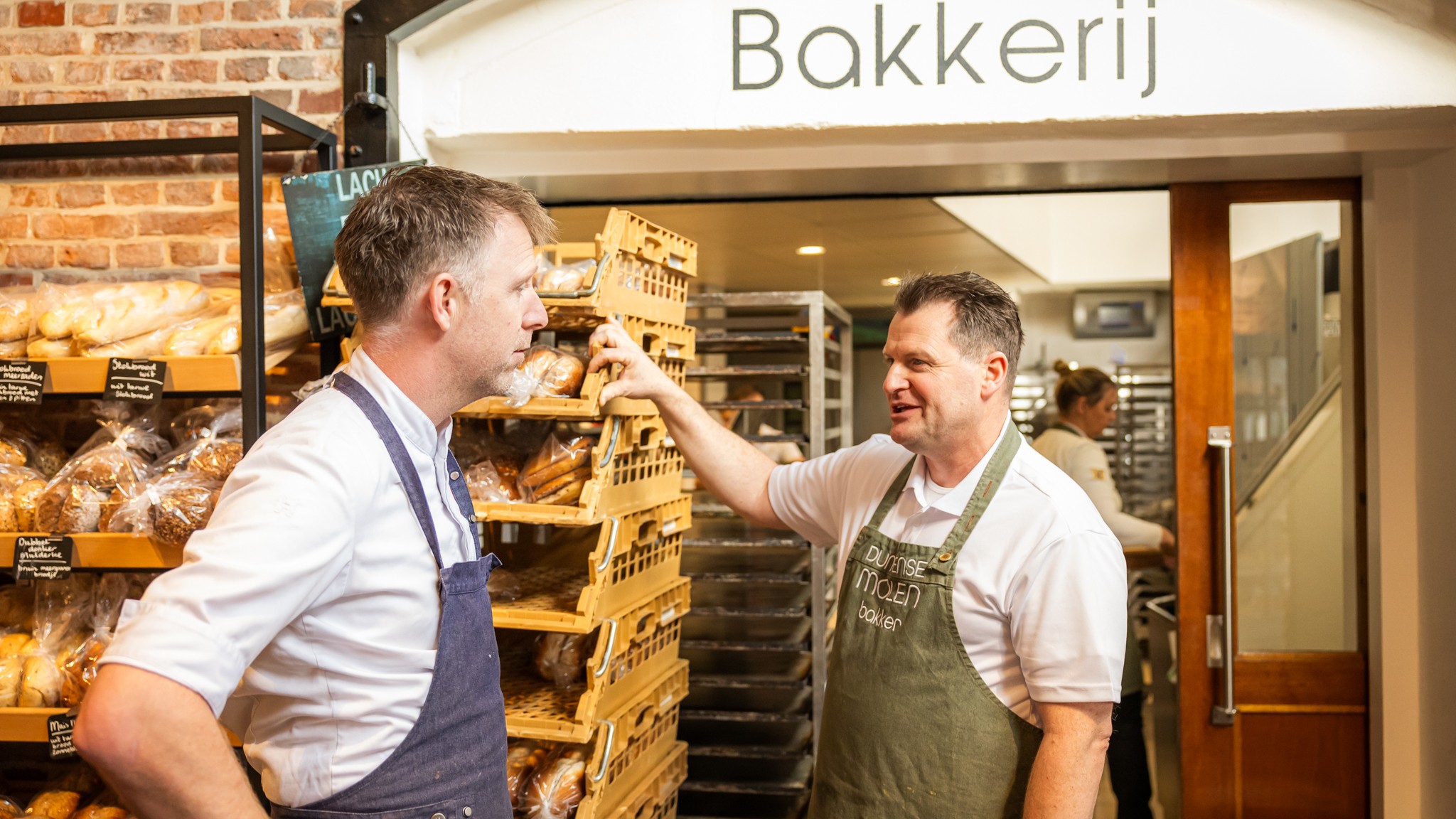 Werkoverleg tussen Hans Toelen en Gerard Blaauw gedurende de tweedaagse begeleiding op de werkvloer. 