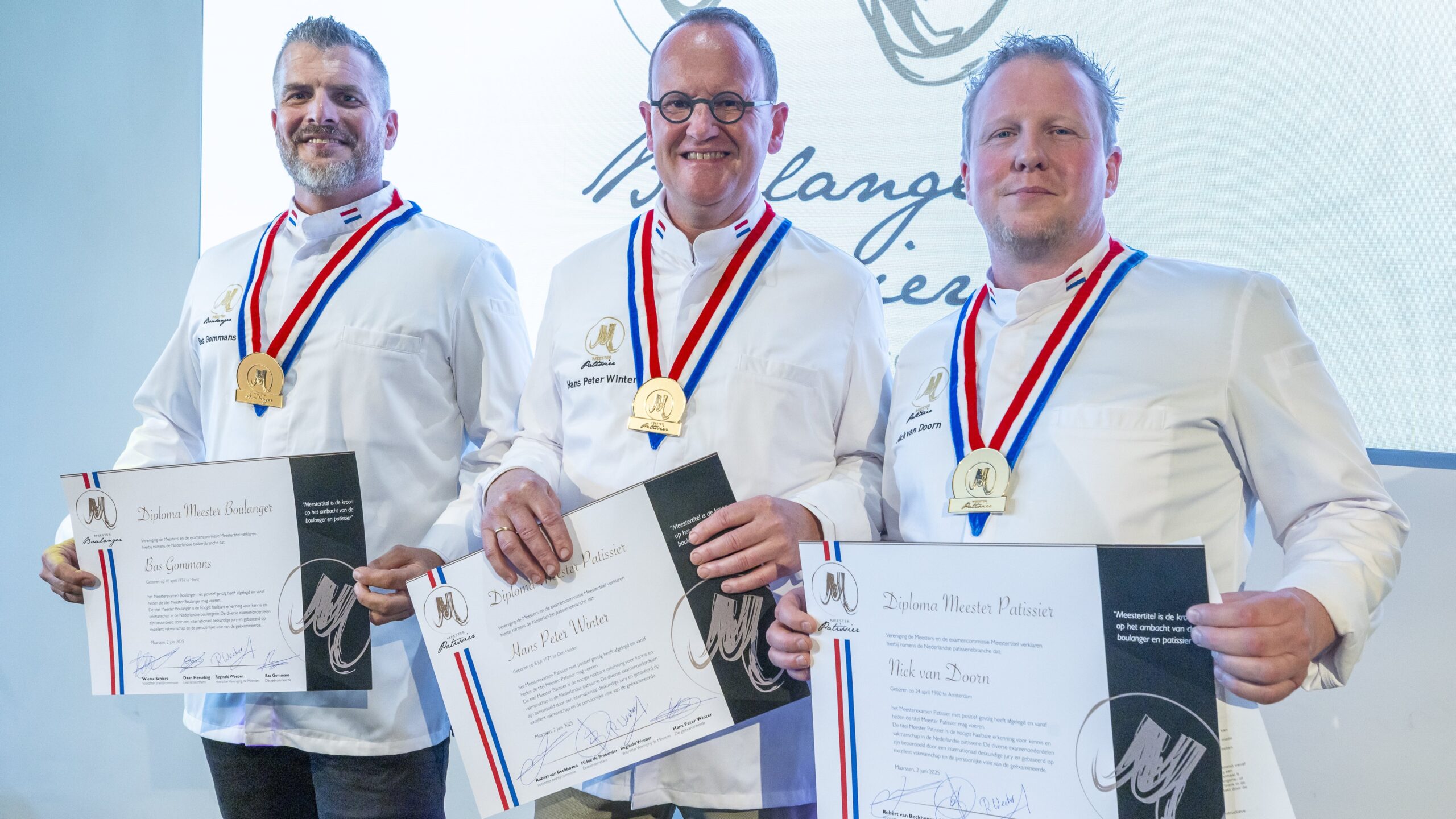 Bas Gommans, Hans Peter Winter en Nick van Doorn zijn geïnaugureerd. Foto: Koos Groenewold