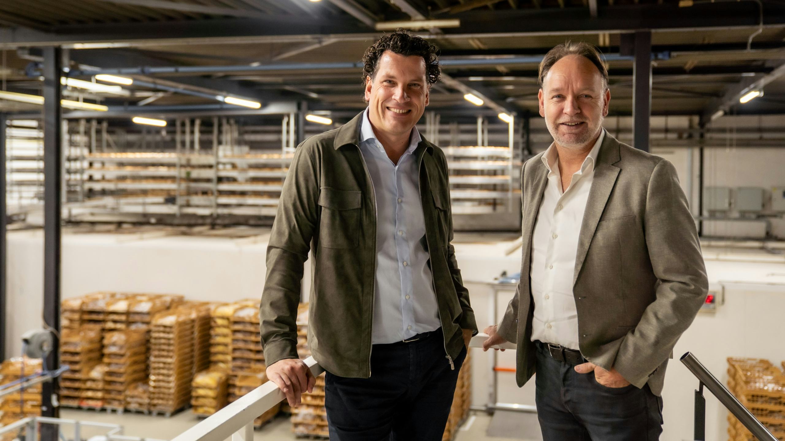 Mark van der Breggen en Rob Besseling (rechts) vormen de directie van Top Bakkers Groep. Beeld: Top Bakkers